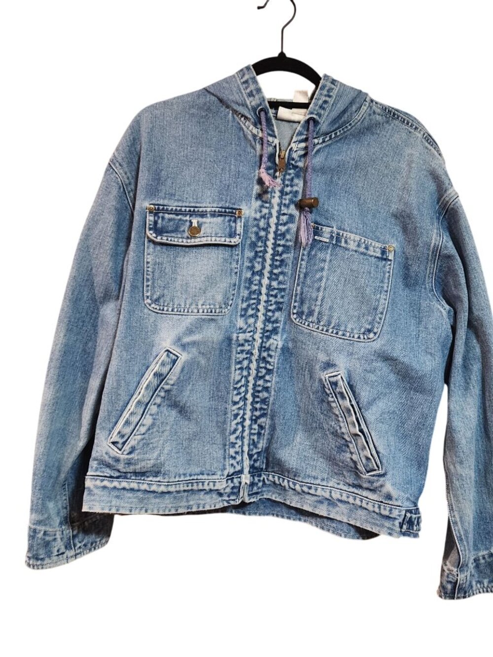 Jones New York Sport Light Wash Denim Jean Barn coat Womens size L